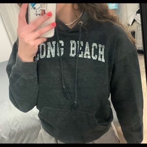 Dark grey Long Beach hoodie